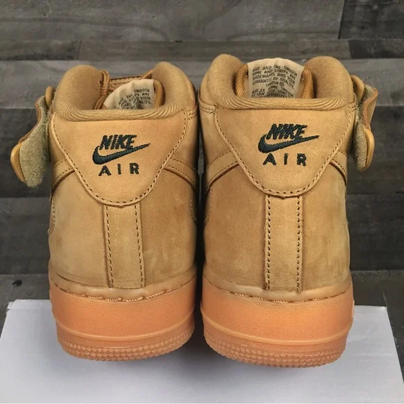 Nike Air Force 1 Mid Flax Sneakers 07 PRM QS One Nikes Shoes 8 Mens 715889-200 - Picture 7 of 16